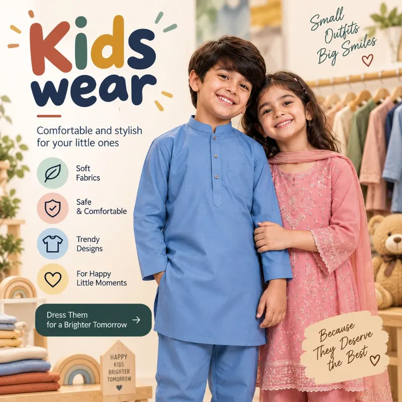 Kids wear with custom stitching — silaaimarkaz