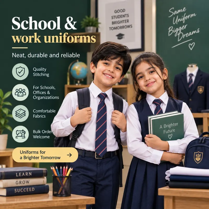 School and work uniforms with custom stitching — silaaimarkaz